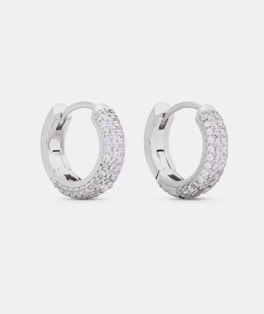 Kate Spade Brilliant Statements Pavé Mini Huggies Silver